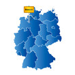 Deutsche Landkarte mit Ortstafel Markierung auf der deutschen Stadt Bremen 