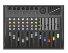 Panel Console Sound Mixer Vector Illustration