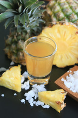 fresh pineapple with juice