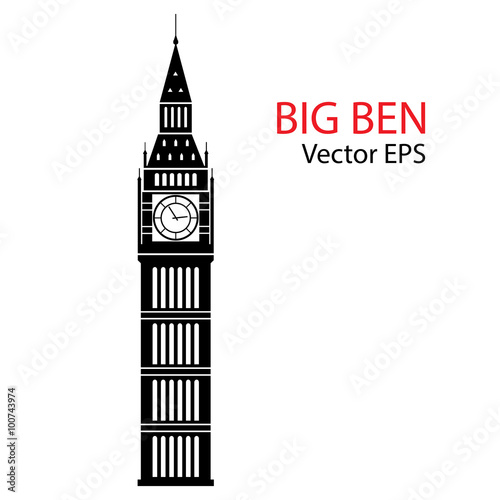 Fotografía Vector Illustration of Big Ben Tower, London