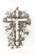 Christian Cross Symbol Made Of Ash