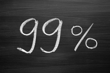 Wall Mural - 99-percent title written with a chalk on the blackboard