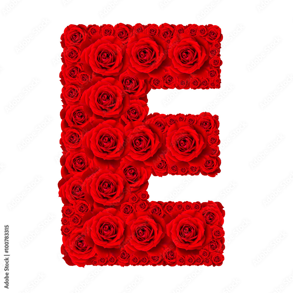Rose alphabet set - Alphabet capital letter E made from red rose の Stock  フォト | Adobe Stock