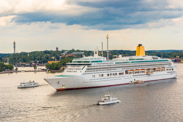 Wall Mural - Big cruise ship in Stockholm