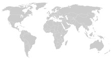Gray World Map Silhoeutte