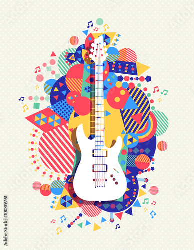 Fototapeta Gitara  gitara-elektryczna-ikona-koncepcja-muzyka-kolor-ksztalt