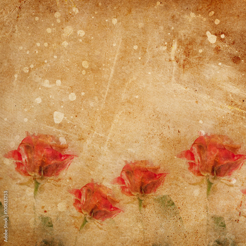 Nowoczesny obraz na płótnie Frozen beautiful red rose flower