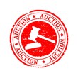Damaged round red stamp with the inscription mallet - Auction - vector eps