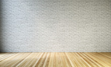 White Brick Wall With Wood Floor