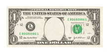 Blank 1 Dollar Banknote Isolated
