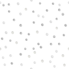 Wall Mural - Seamless shiny silver  glitter polka dot  pattern