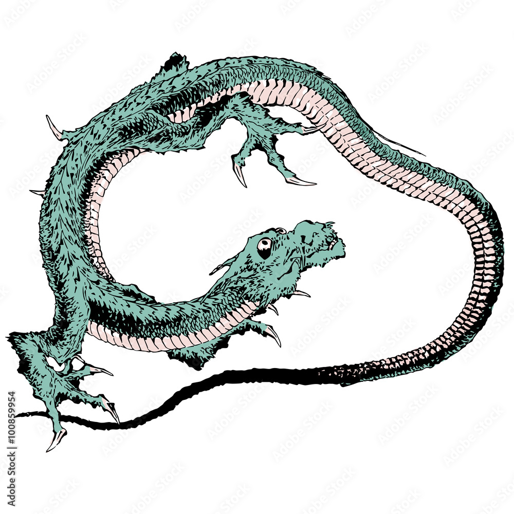 葛飾北斎 浮世絵・龍-2 の Stock イラスト | Adobe Stock