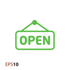 Poster - Open door label icon for web and mobile