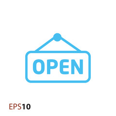 Poster - Open door label icon for web and mobile