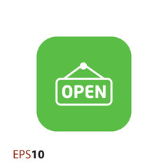 Poster - Open door label icon for web and mobile
