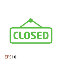 Poster - Closed door label icon for web and mobile
