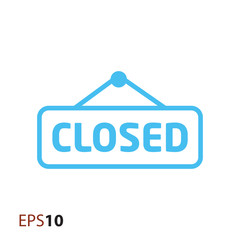Poster - Closed door label icon for web and mobile