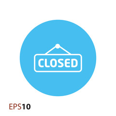 Poster - Closed door label icon for web and mobile