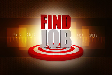 Poster - Search Job Concept 3d illustration