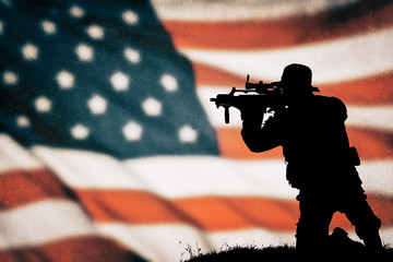 American soldier  silhouette