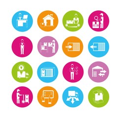 Poster - warehouse management icons