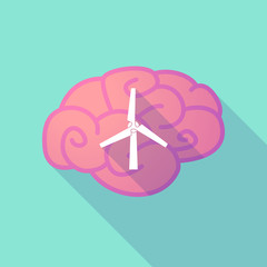 Sticker - Long shadow brain with  a wind generator