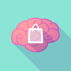 Canvas Print - Long shadow brain with  a shopping bag