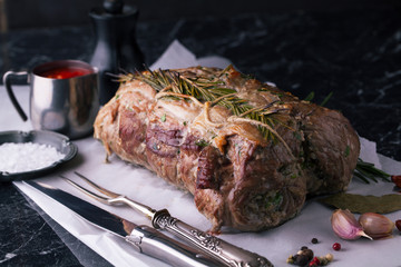 Wall Mural - Beef roulade with smoked bacon and rosemary