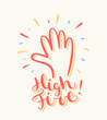 High five. Greeting card.