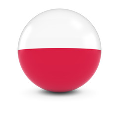 Wall Mural - Polish Flag Ball - Flag of Poland on Isolated Sphere