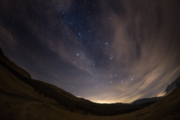 Wall Mural - the starry sky from the alps, viewed by fisheye lens