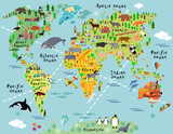 Fototapeta Mapy - Cartoon world map