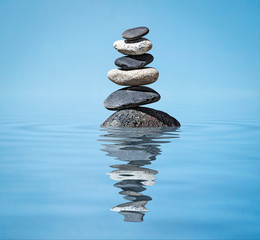 Wall Mural - Zen balanced stones stack