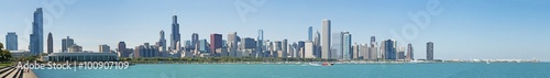 Chicago, Illinois: skyline, panoramica vista da Northerly Island, 23 settembre 2014 © Naeblys