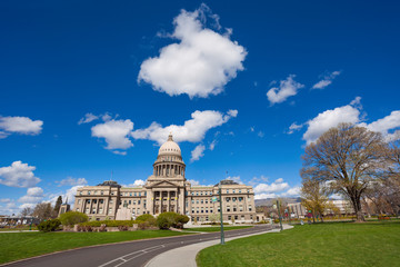 Boise Capitol building over blue sky