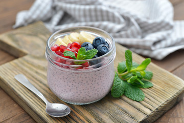 Wall Mural - Pudding with chia seeds