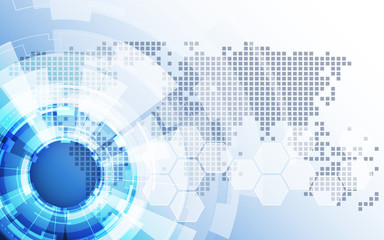 Poster - Global business abstract background technology solution vector
