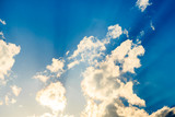 Fototapeta Natura - Sunlight with cloud on blue sky