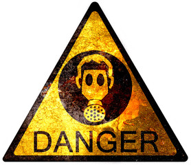 old yellow danger sign - gas
