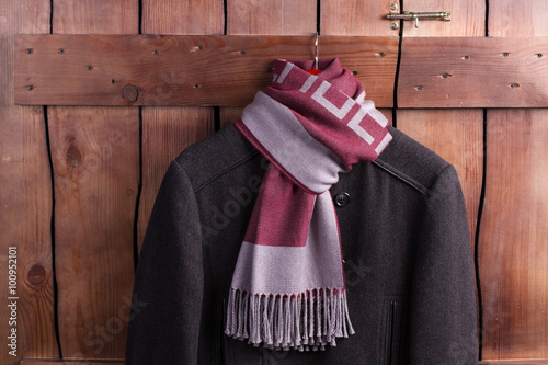 Fotografie, Tablou Men's clothes hanging on a wooden fence.