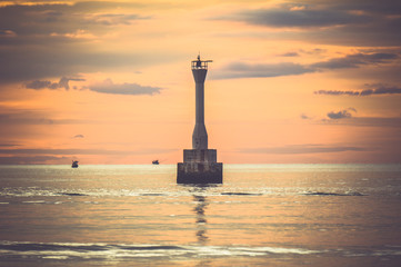 Lighthouse in the sea