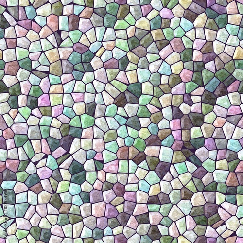 Obraz w ramie pastel full color marble irregular stony mosaic seamless pattern texture background with black grou