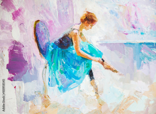 Obrazy Baletnica  siedzaca-balerina