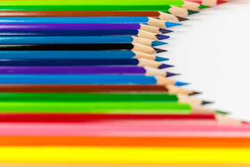 Color pencils isolated on white background