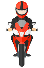 Poster - Man riding motorcycle.