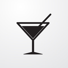 Aufkleber - Coctail icon for web and mobile.