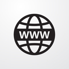Poster - WWW with globe sign icon web and mobile.