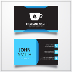 Aufkleber - Coffee cup icon. Business card vector template.