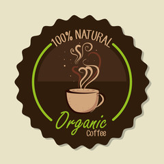 Sticker - Delicious natural and organic coffee