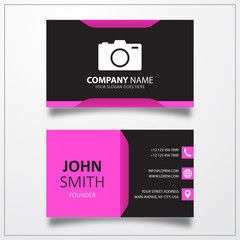 Poster - Camera icon. Business card vector template.